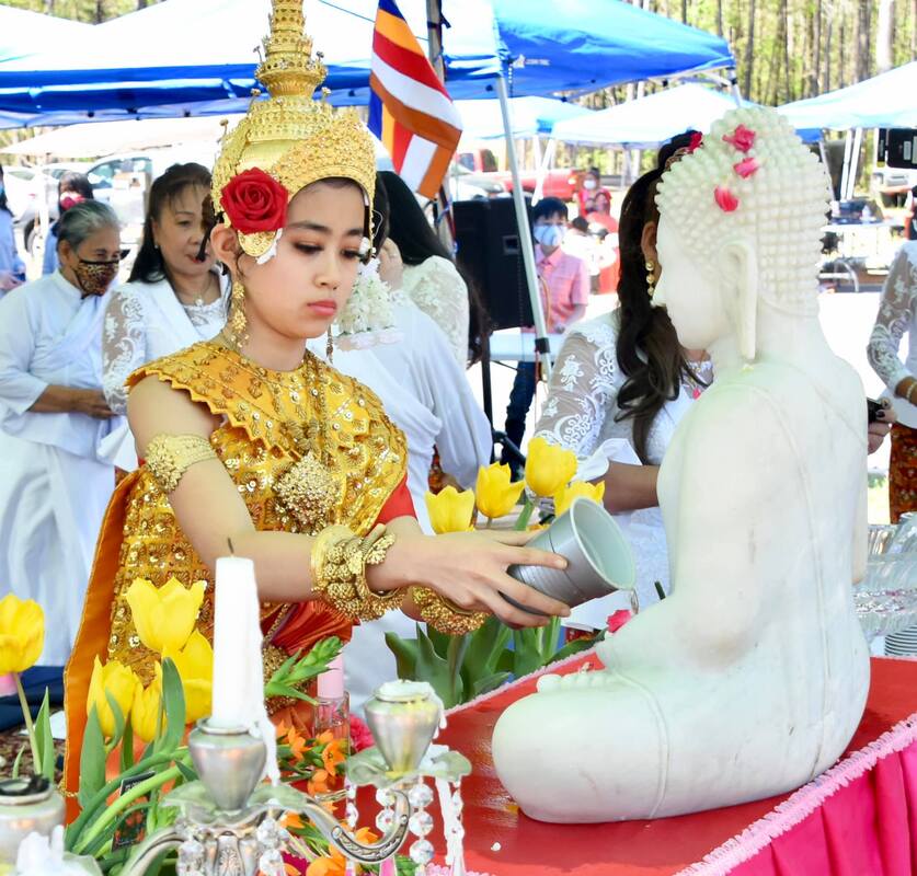 Cambodian Buddhist Temple Wat Khmer Atlanta Asian girl Buddha