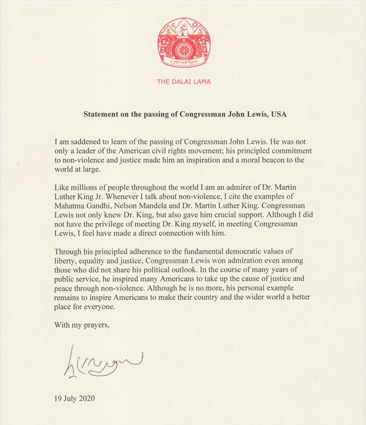 John Lewis Civil Rights Buddhism Dalai Lama