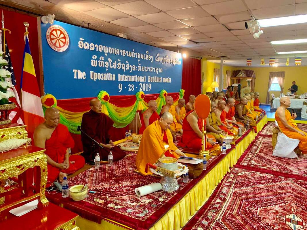 Lao American monks at Buddhist Wat Temple in Georgia